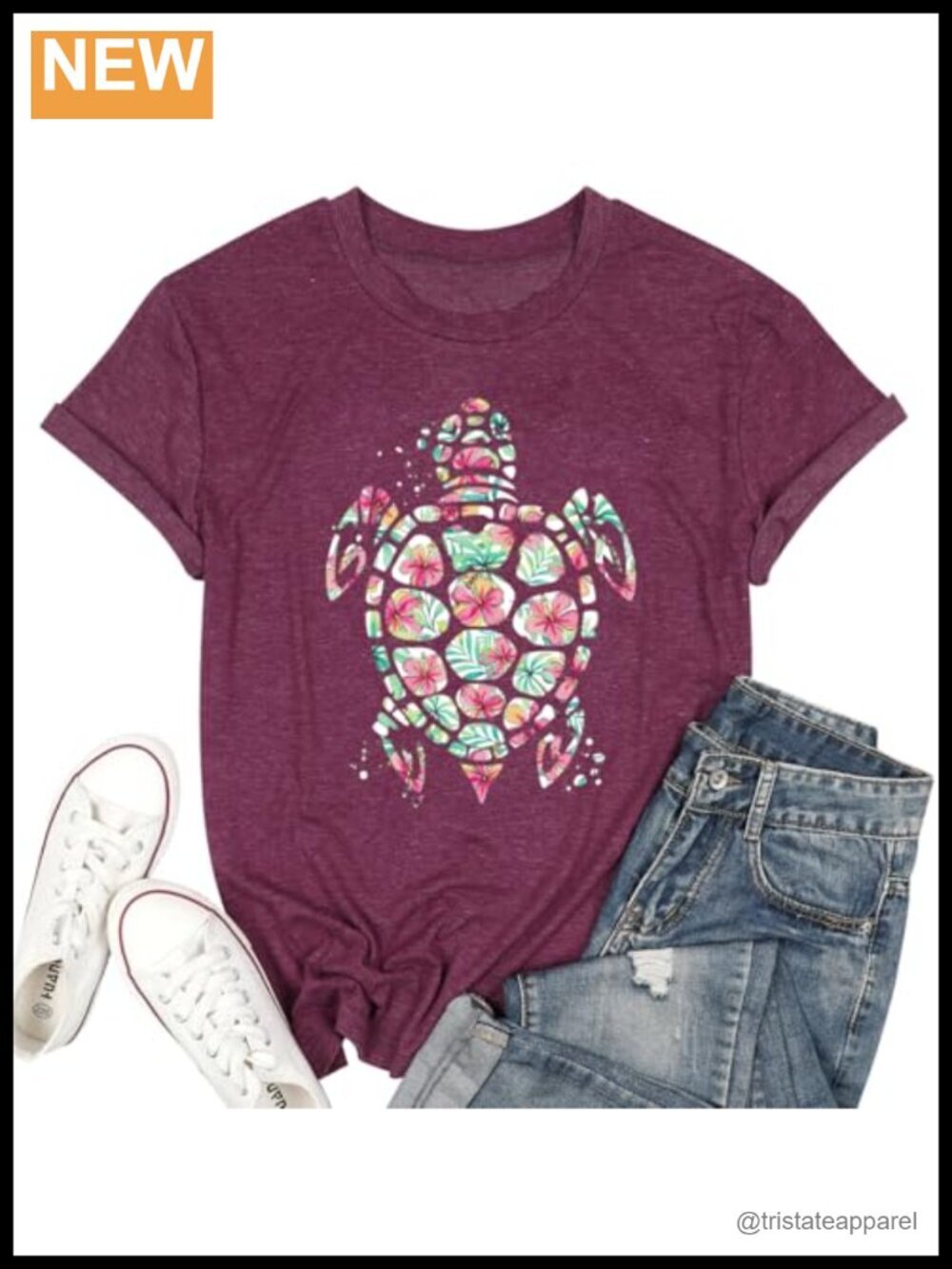 Sea Turtle Graphic Tee Women Ocean Beach Summer Vacation Casual T-Shirt